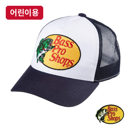 배스프로샵 키즈 로고 메쉬백 캡 화이트/네이비 (어린이용)